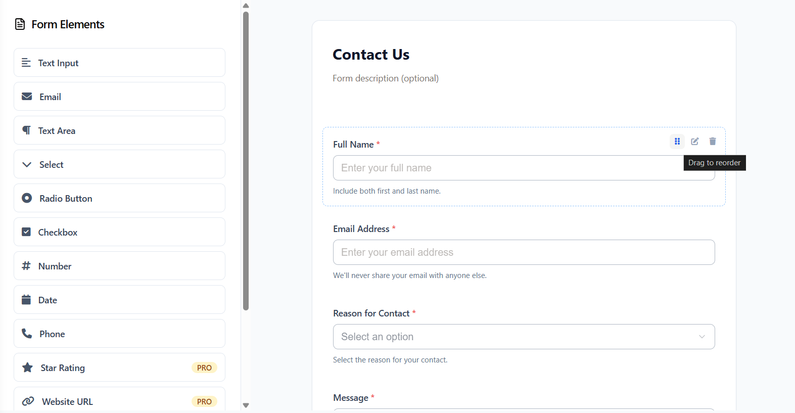 Drag & Drop Builder Screenshot